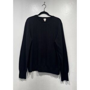 State Cashmere Mens Black Sweater Size XXL Long Sleeve Pullover Minimalist READ